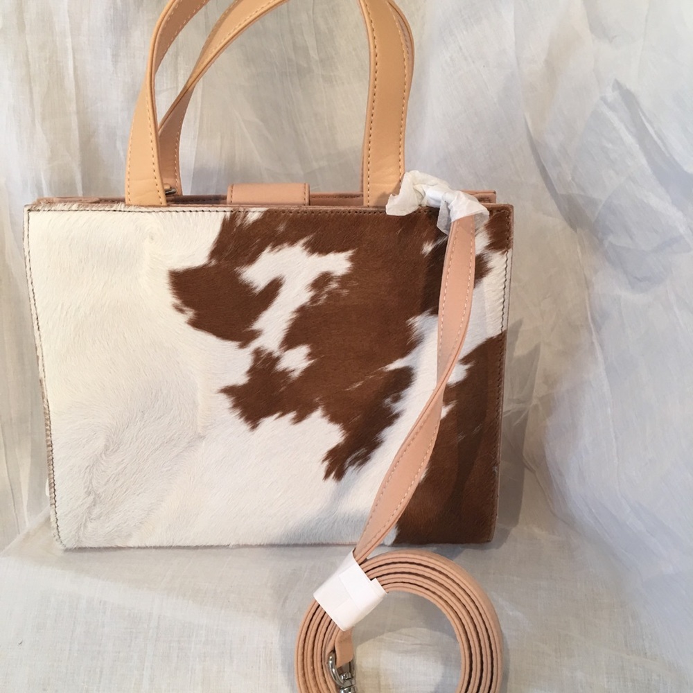 Nine West Authentic Cow Hide and Tan Bag New
